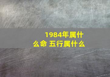 1984年属什么命 五行属什么